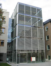 Glass facade at connection building, Kemikum, Uppsala university