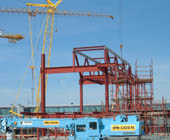 Steel frame for Central building at Arlanda during erection