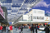 Architect's rendering of the Floating Glass Roof in Vallingby C (KHR Rundquist arkitekter ab) 
